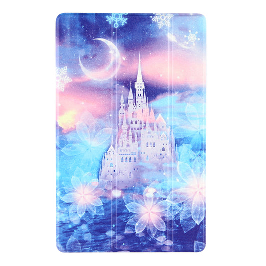 Tri-Fold Stand Design Leather Tablet Cover Shell with Pattern Printing for Lenovo Tab P11 TB-J606F / Tab P11 5G