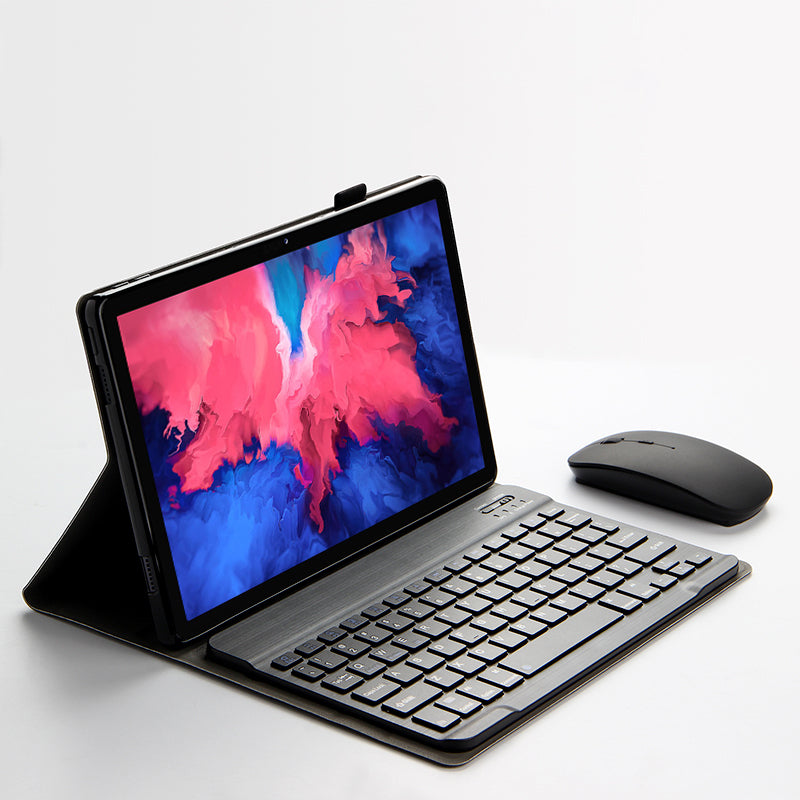 AJIUYU 2-in-1 Wireless Bluetooth Keyboard Leather Tablet Stand Case Cover for Lenovo Tab P11 TB-J606F / Tab P11 5G