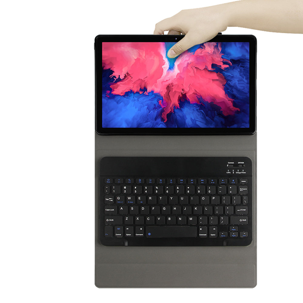 AJIUYU 2-in-1 Wireless Bluetooth Keyboard Leather Tablet Stand Case Cover for Lenovo Tab P11 TB-J606F / Tab P11 5G