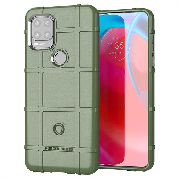 Heavy Duty Shockproof Rugged Square Grid Texture TPU Phone Cover for Motorola Moto G Stylus 5G (2021)