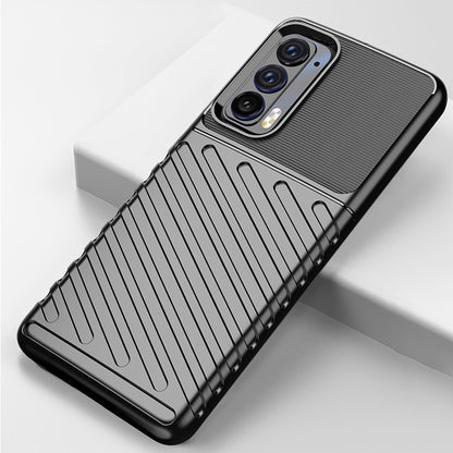 Thunder Series Twill Texture Anti-Slip Enhance Gripping Soft TPU Back Protective Cover for Motorola Edge (2021)