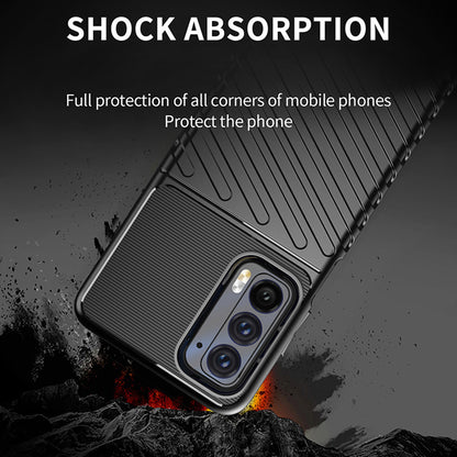 Thunder Series Twill Texture Anti-Slip Enhance Gripping Soft TPU Back Protective Cover for Motorola Edge (2021)