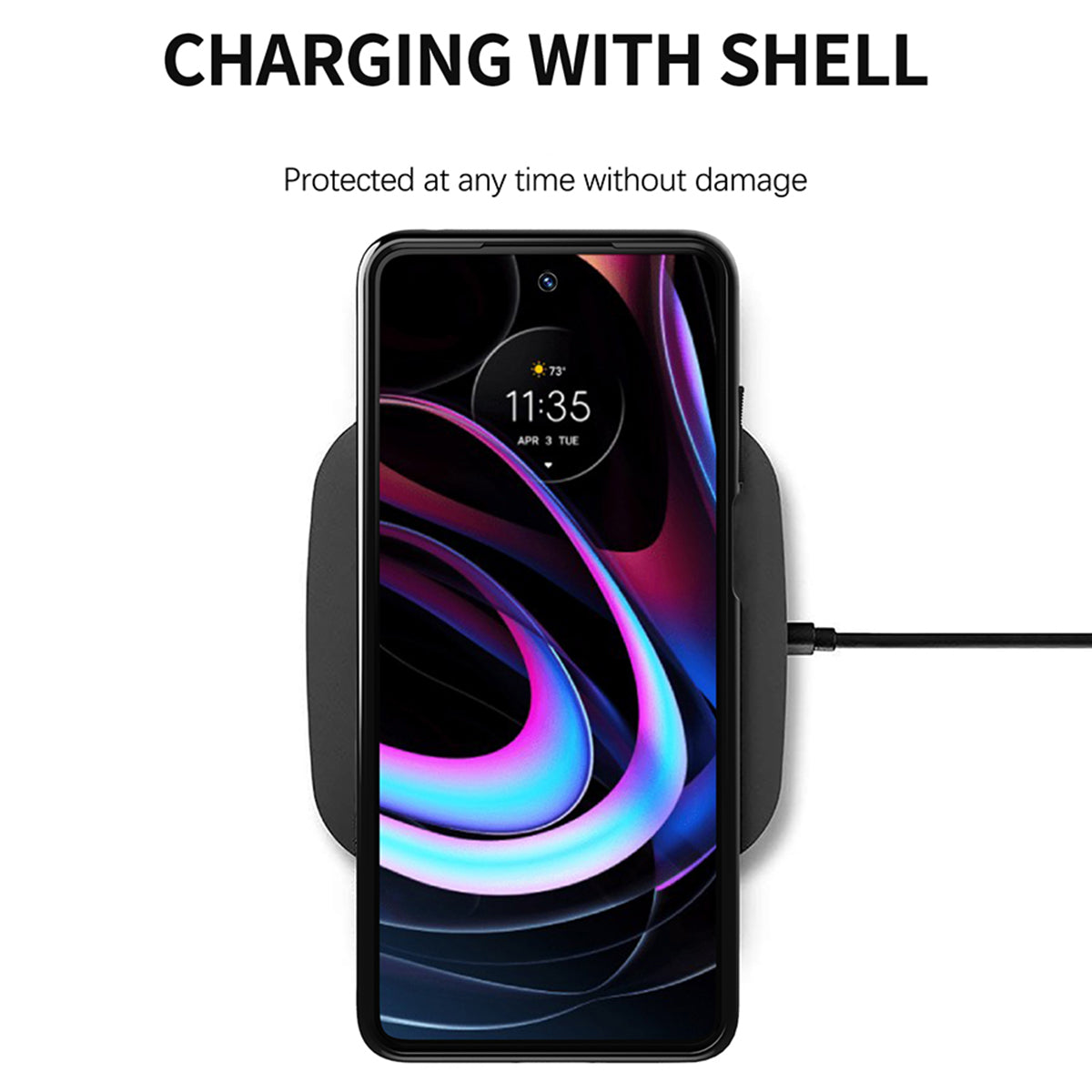 Thunder Series Twill Texture Anti-Slip Enhance Gripping Soft TPU Back Protective Cover for Motorola Edge (2021)