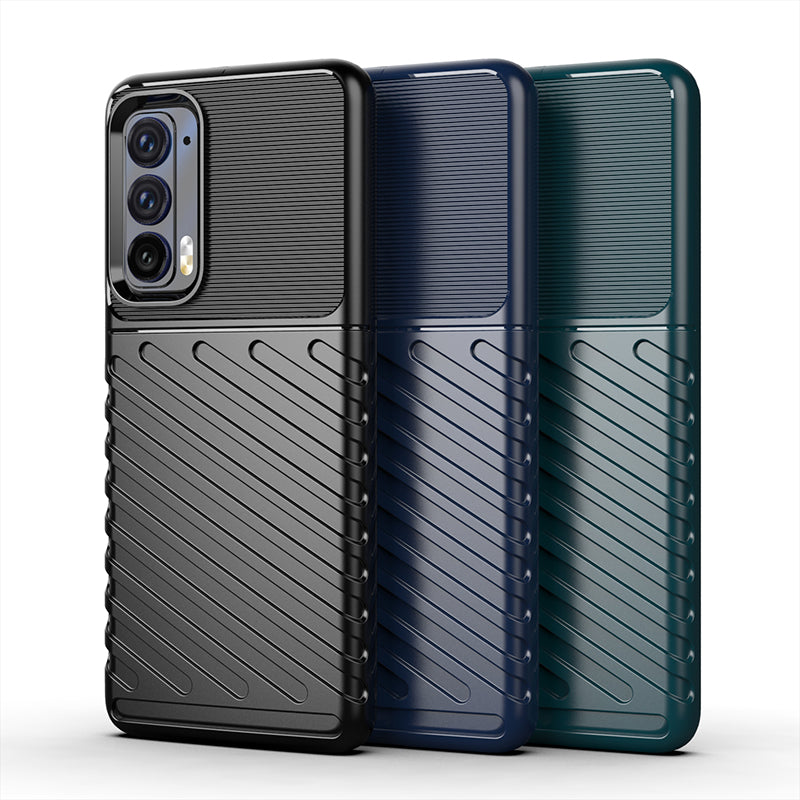 Thunder Series Twill Texture Anti-Slip Enhance Gripping Soft TPU Back Protective Cover for Motorola Edge (2021)