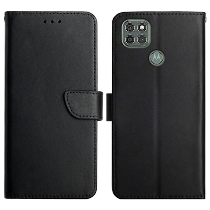 Nappa Texture Genuine Leather Wallet Cover Magnetic Clasp Folio Flip Case with Adjustable Stand for Motorola Moto G9 Power