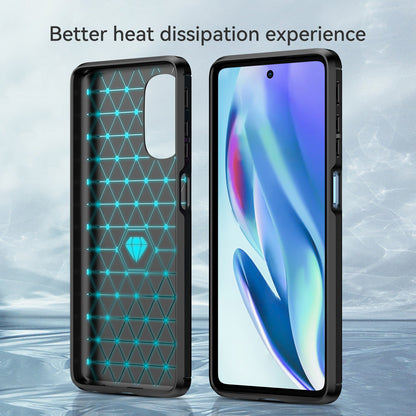 1.8mm Carbon Fiber Brushed Design Soft TPU Anti-fall Phone Protective Case Cover for Motorola Moto G51 5G