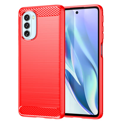 1.8mm Carbon Fiber Brushed Design Soft TPU Anti-fall Phone Protective Case Cover for Motorola Moto G51 5G