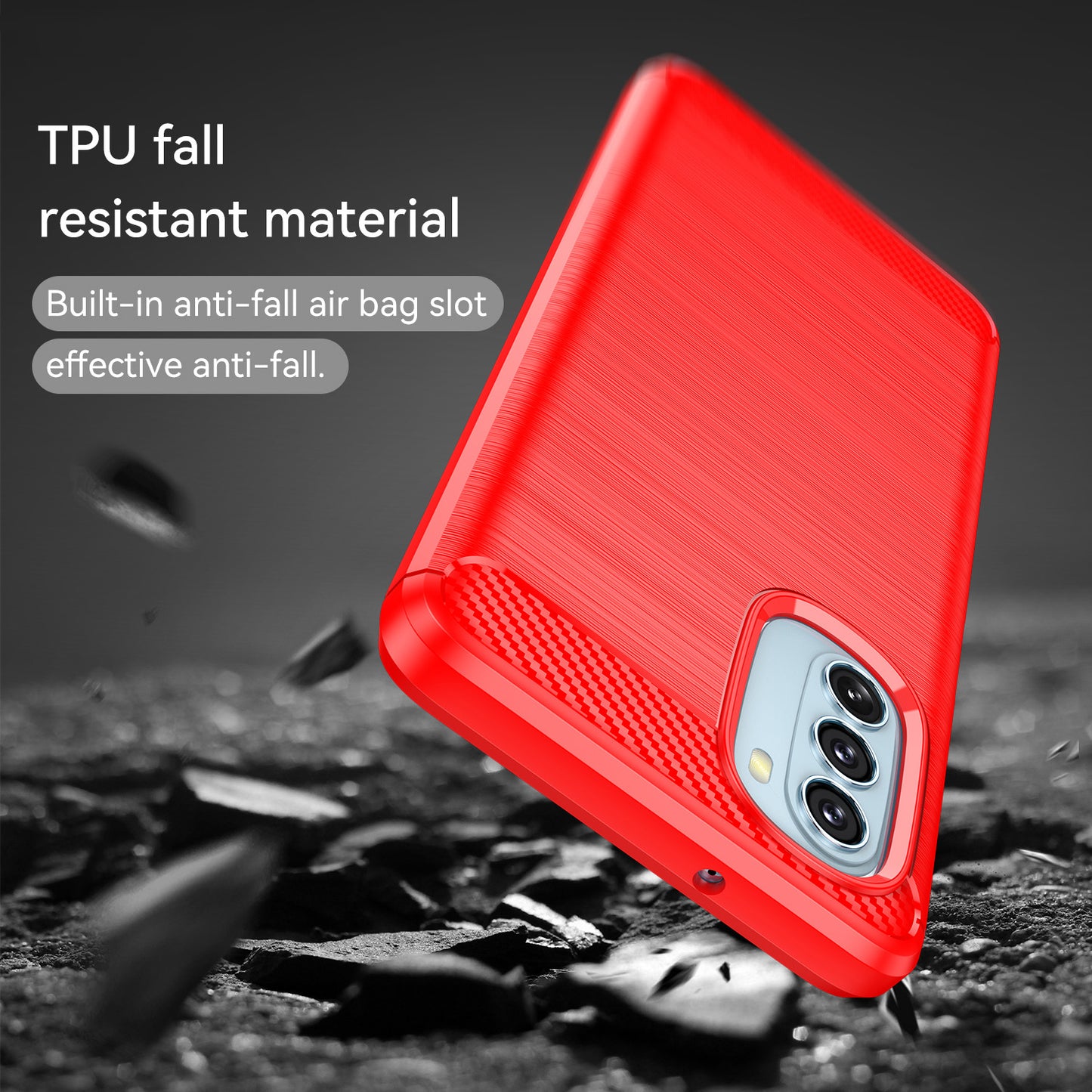 1.8mm Carbon Fiber Brushed Design Soft TPU Anti-fall Phone Protective Case Cover for Motorola Moto G51 5G