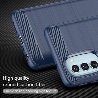 1.8mm Carbon Fiber Brushed Design Soft TPU Anti-fall Phone Protective Case Cover for Motorola Moto G51 5G