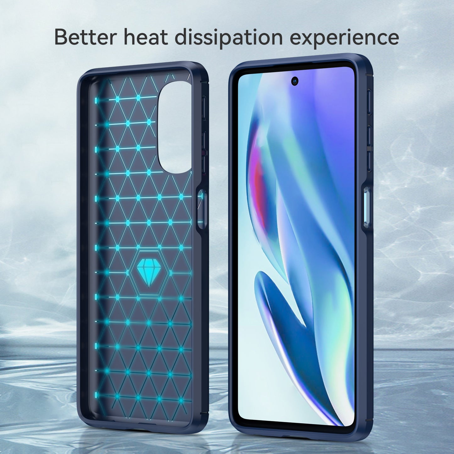 1.8mm Carbon Fiber Brushed Design Soft TPU Anti-fall Phone Protective Case Cover for Motorola Moto G51 5G