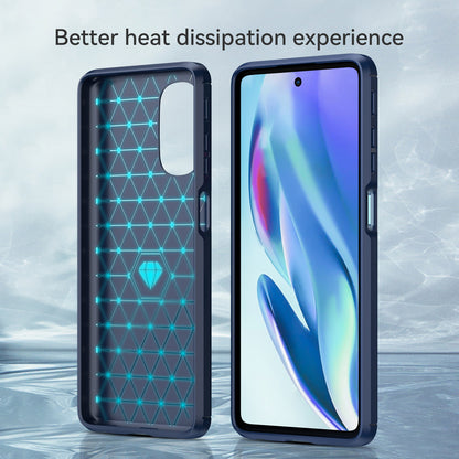 1.8mm Carbon Fiber Brushed Design Soft TPU Anti-fall Phone Protective Case Cover for Motorola Moto G51 5G