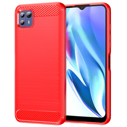 1.8mm Ultra Thin Flexible TPU Case Carbon Fiber Texture Drop-Proof Anti-Fall Air Bag Phone Cover with Brushed Surface for Motorola Moto G50 5G
