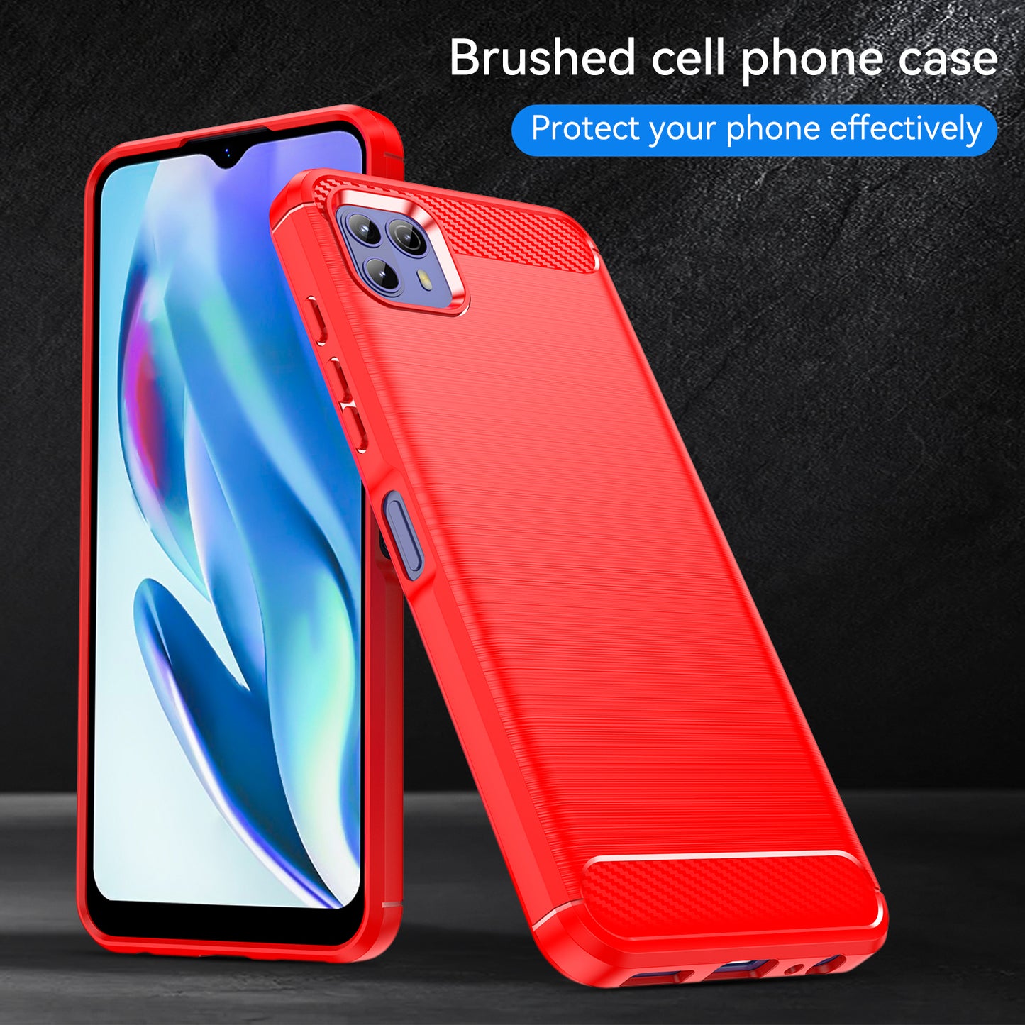 1.8mm Ultra Thin Flexible TPU Case Carbon Fiber Texture Drop-Proof Anti-Fall Air Bag Phone Cover with Brushed Surface for Motorola Moto G50 5G