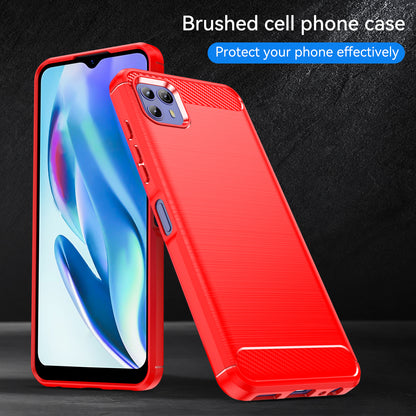 1.8mm Ultra Thin Flexible TPU Case Carbon Fiber Texture Drop-Proof Anti-Fall Air Bag Phone Cover with Brushed Surface for Motorola Moto G50 5G