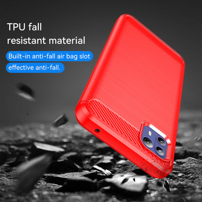 1.8mm Ultra Thin Flexible TPU Case Carbon Fiber Texture Drop-Proof Anti-Fall Air Bag Phone Cover with Brushed Surface for Motorola Moto G50 5G