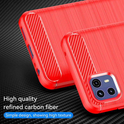 1.8mm Ultra Thin Flexible TPU Case Carbon Fiber Texture Drop-Proof Anti-Fall Air Bag Phone Cover with Brushed Surface for Motorola Moto G50 5G