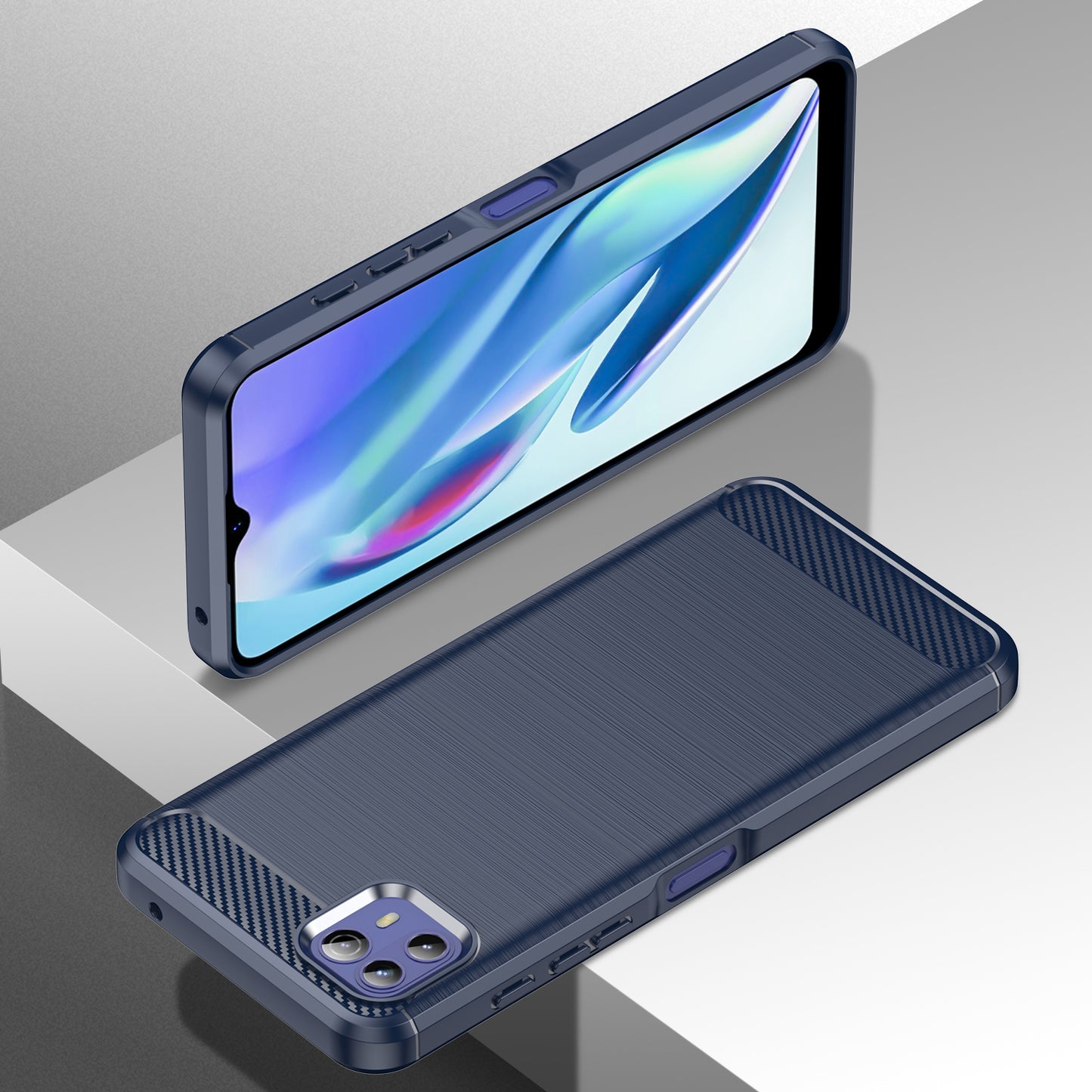 1.8mm Ultra Thin Flexible TPU Case Carbon Fiber Texture Drop-Proof Anti-Fall Air Bag Phone Cover with Brushed Surface for Motorola Moto G50 5G