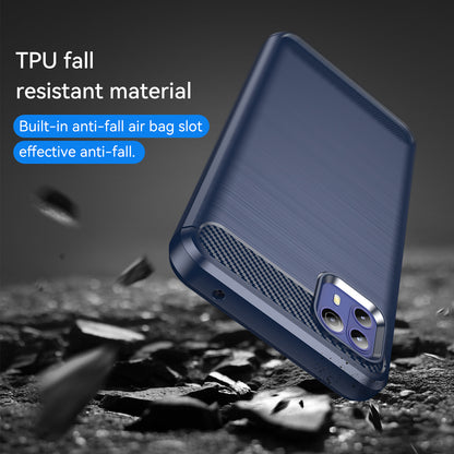 1.8mm Ultra Thin Flexible TPU Case Carbon Fiber Texture Drop-Proof Anti-Fall Air Bag Phone Cover with Brushed Surface for Motorola Moto G50 5G