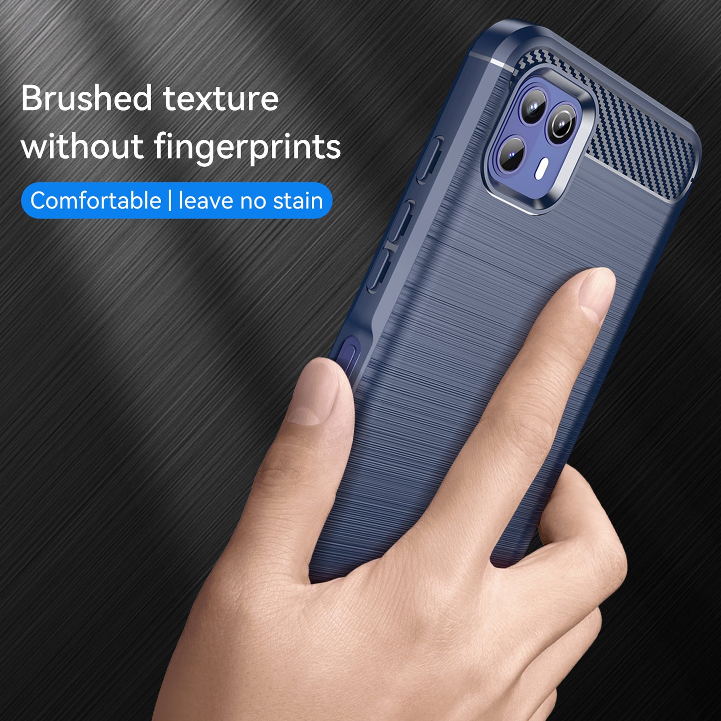 1.8mm Ultra Thin Flexible TPU Case Carbon Fiber Texture Drop-Proof Anti-Fall Air Bag Phone Cover with Brushed Surface for Motorola Moto G50 5G