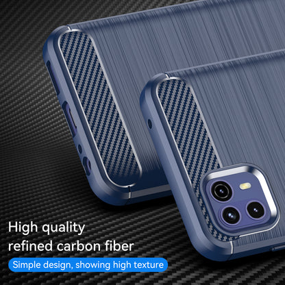 1.8mm Ultra Thin Flexible TPU Case Carbon Fiber Texture Drop-Proof Anti-Fall Air Bag Phone Cover with Brushed Surface for Motorola Moto G50 5G
