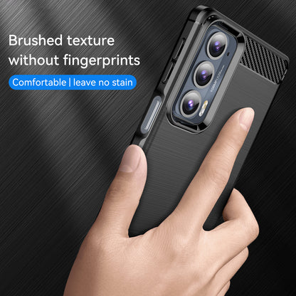 1.8mm Ultra Thin Soft TPU Case Anti-Fall Air Cushion Corners Design Carbon Fiber Texture Phone Cover with Brushed Surface for Motorola Edge 20