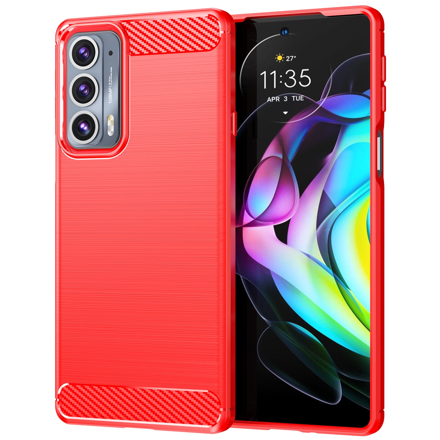 1.8mm Ultra Thin Soft TPU Case Anti-Fall Air Cushion Corners Design Carbon Fiber Texture Phone Cover with Brushed Surface for Motorola Edge 20