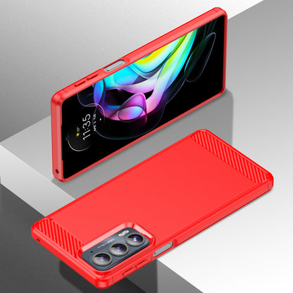1.8mm Ultra Thin Soft TPU Case Anti-Fall Air Cushion Corners Design Carbon Fiber Texture Phone Cover with Brushed Surface for Motorola Edge 20