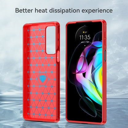 1.8mm Ultra Thin Soft TPU Case Anti-Fall Air Cushion Corners Design Carbon Fiber Texture Phone Cover with Brushed Surface for Motorola Edge 20