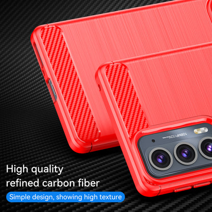 1.8mm Ultra Thin Soft TPU Case Anti-Fall Air Cushion Corners Design Carbon Fiber Texture Phone Cover with Brushed Surface for Motorola Edge 20