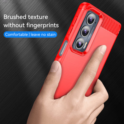 1.8mm Ultra Thin Soft TPU Case Anti-Fall Air Cushion Corners Design Carbon Fiber Texture Phone Cover with Brushed Surface for Motorola Edge 20