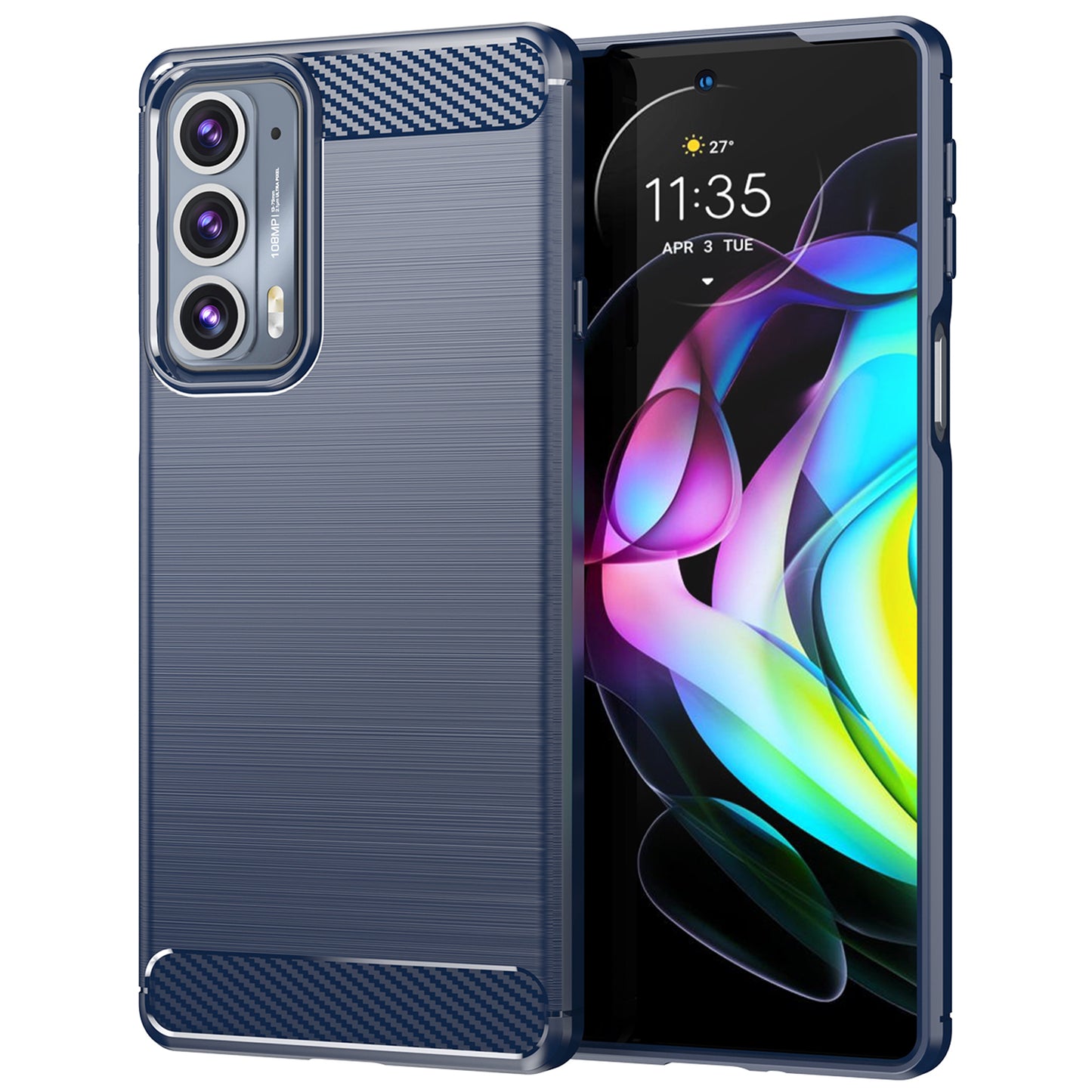 1.8mm Ultra Thin Soft TPU Case Anti-Fall Air Cushion Corners Design Carbon Fiber Texture Phone Cover with Brushed Surface for Motorola Edge 20