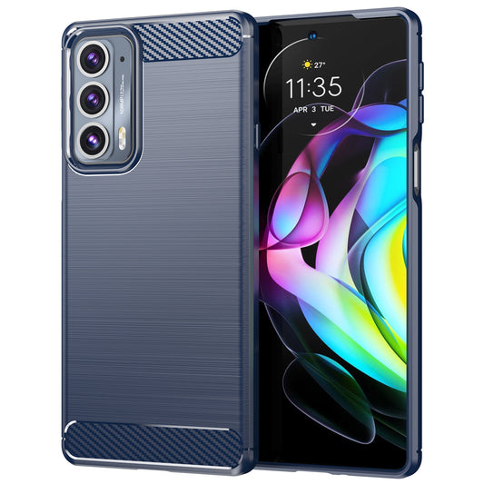 1.8mm Ultra Thin Soft TPU Case Anti-Fall Air Cushion Corners Design Carbon Fiber Texture Phone Cover with Brushed Surface for Motorola Edge 20
