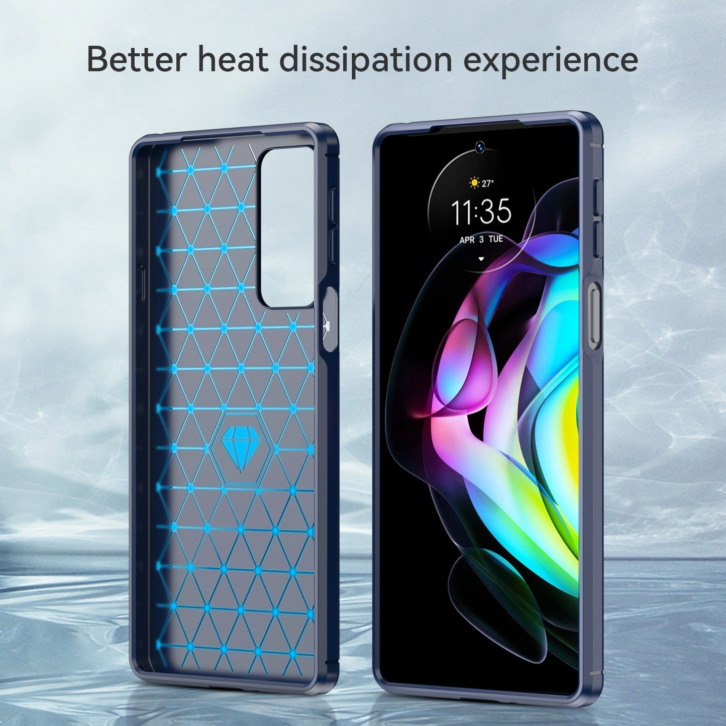 1.8mm Ultra Thin Soft TPU Case Anti-Fall Air Cushion Corners Design Carbon Fiber Texture Phone Cover with Brushed Surface for Motorola Edge 20