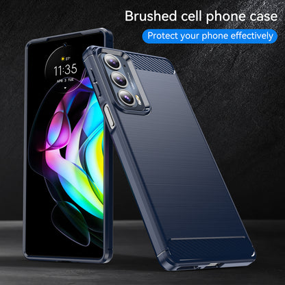1.8mm Ultra Thin Soft TPU Case Anti-Fall Air Cushion Corners Design Carbon Fiber Texture Phone Cover with Brushed Surface for Motorola Edge 20