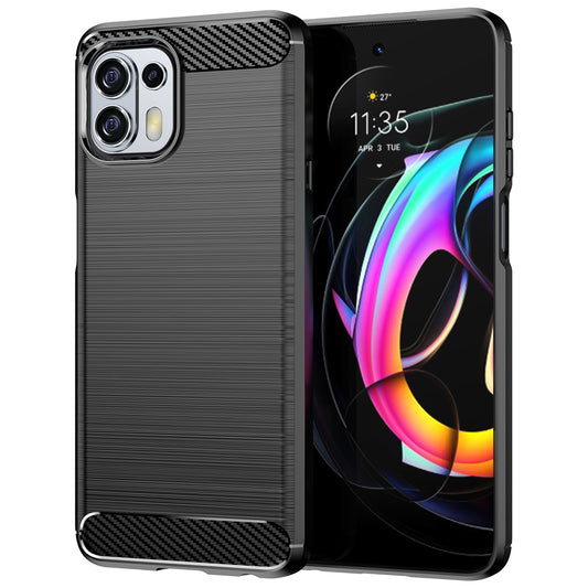 1.8mm Flexible Carbon Fiber Texture TPU Case Phone Cover Brushed Surface Anti-Drop Air Cushion for Motorola Edge 20 Lite/Edge 20 Fusion