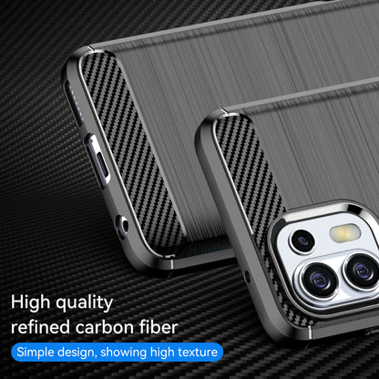 1.8mm Flexible Carbon Fiber Texture TPU Case Phone Cover Brushed Surface Anti-Drop Air Cushion for Motorola Edge 20 Lite/Edge 20 Fusion