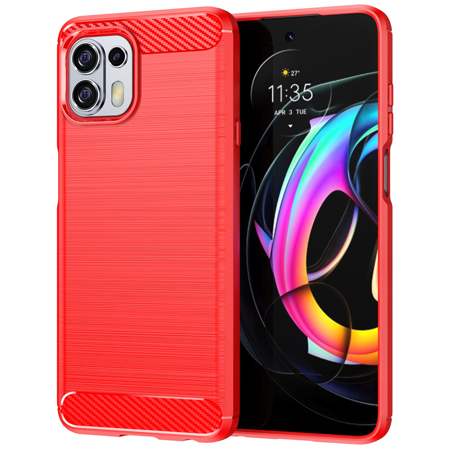 1.8mm Flexible Carbon Fiber Texture TPU Case Phone Cover Brushed Surface Anti-Drop Air Cushion for Motorola Edge 20 Lite/Edge 20 Fusion