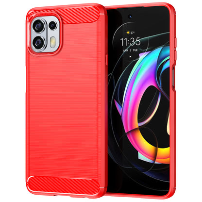 1.8mm Flexible Carbon Fiber Texture TPU Case Phone Cover Brushed Surface Anti-Drop Air Cushion for Motorola Edge 20 Lite/Edge 20 Fusion