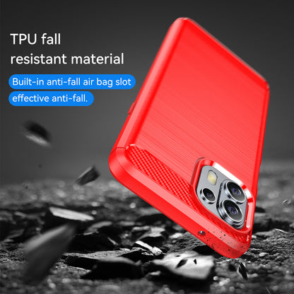 1.8mm Flexible Carbon Fiber Texture TPU Case Phone Cover Brushed Surface Anti-Drop Air Cushion for Motorola Edge 20 Lite/Edge 20 Fusion
