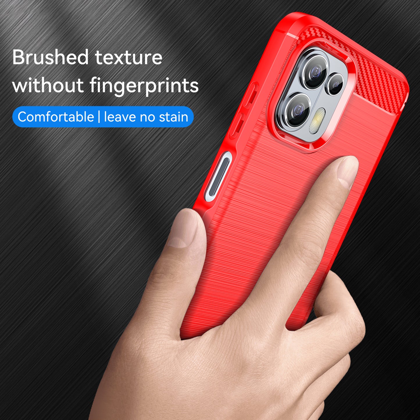 1.8mm Flexible Carbon Fiber Texture TPU Case Phone Cover Brushed Surface Anti-Drop Air Cushion for Motorola Edge 20 Lite/Edge 20 Fusion