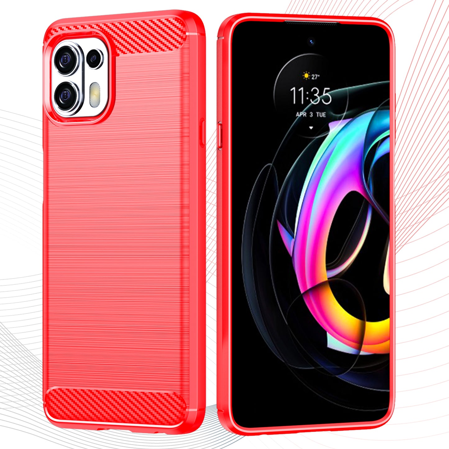 1.8mm Flexible Carbon Fiber Texture TPU Case Phone Cover Brushed Surface Anti-Drop Air Cushion for Motorola Edge 20 Lite/Edge 20 Fusion