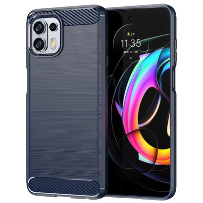 1.8mm Flexible Carbon Fiber Texture TPU Case Phone Cover Brushed Surface Anti-Drop Air Cushion for Motorola Edge 20 Lite/Edge 20 Fusion