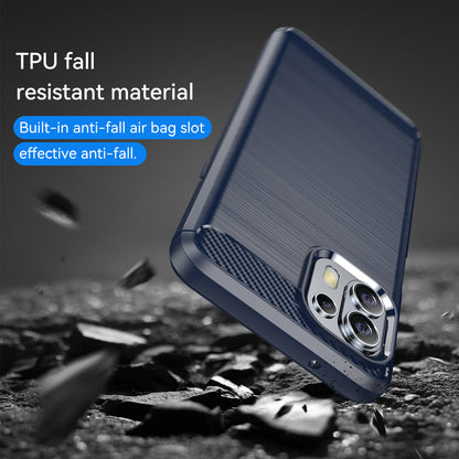 1.8mm Flexible Carbon Fiber Texture TPU Case Phone Cover Brushed Surface Anti-Drop Air Cushion for Motorola Edge 20 Lite/Edge 20 Fusion