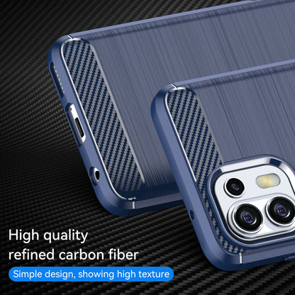 1.8mm Flexible Carbon Fiber Texture TPU Case Phone Cover Brushed Surface Anti-Drop Air Cushion for Motorola Edge 20 Lite/Edge 20 Fusion