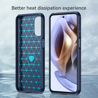 1.8mm Flexible Carbon Fiber Texture TPU Case Brushed Surface Phone Cover with Drop-Proof Air Bag Buffer for Motorola Moto G31/G41