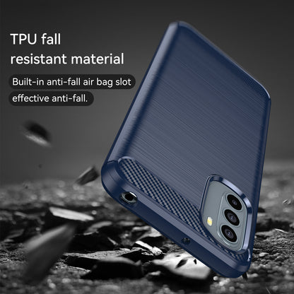 1.8mm Flexible Carbon Fiber Texture TPU Case Brushed Surface Phone Cover with Drop-Proof Air Bag Buffer for Motorola Moto G31/G41