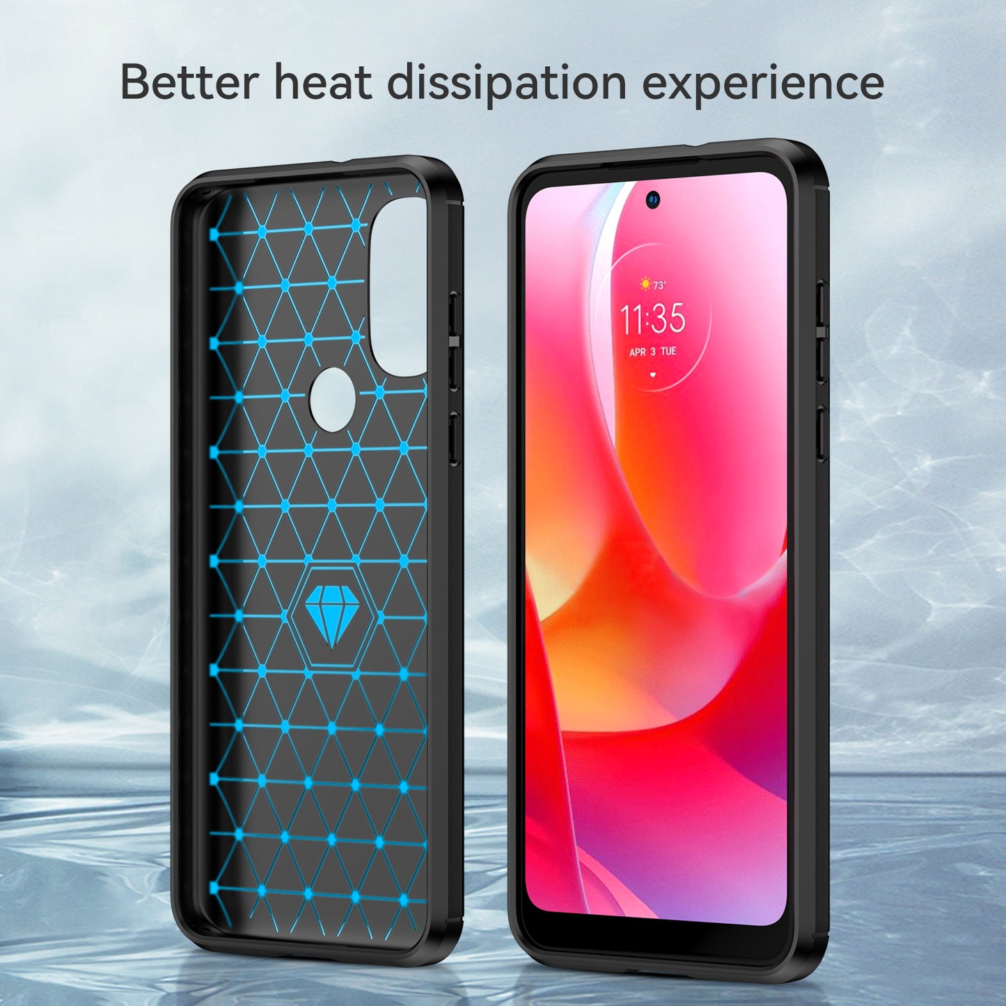 1.8mm Carbon Fiber Texture TPU Case Brushed Surface Super Flexible Buffering Phone Cover for Motorola Moto G Power (2022)