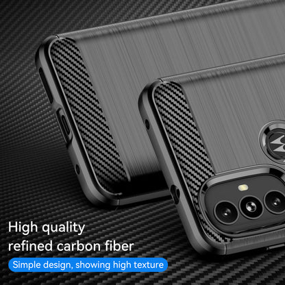 1.8mm Carbon Fiber Texture TPU Case Brushed Surface Super Flexible Buffering Phone Cover for Motorola Moto G Power (2022)