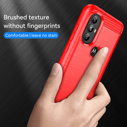 1.8mm Carbon Fiber Texture TPU Case Brushed Surface Super Flexible Buffering Phone Cover for Motorola Moto G Power (2022)