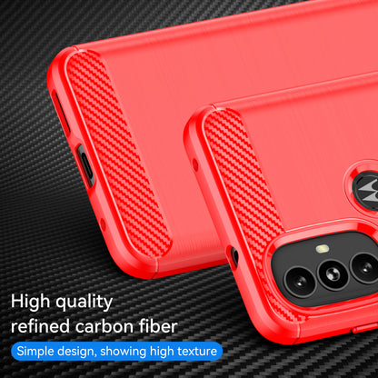 1.8mm Carbon Fiber Texture TPU Case Brushed Surface Super Flexible Buffering Phone Cover for Motorola Moto G Power (2022)